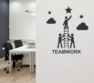 marvellous 100 cm m_standteamwork Self Adhesive Sticker(Pack of 1)
