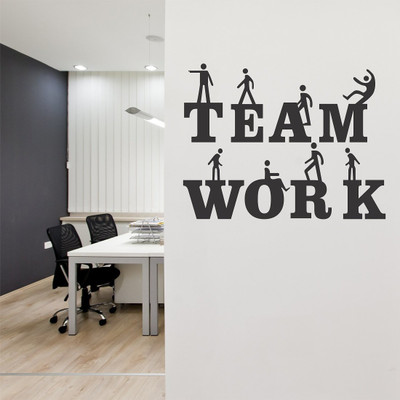 marvellous 80 cm m_teamworkwalldecal Self Adhesive Sticker(Pack of 1)