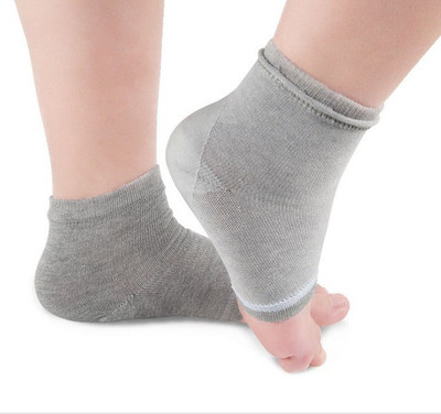 

LS Letsshop Silicone Gel Heel Socks, Dry Hard Crack Heel Repair Heel Support (, Grey