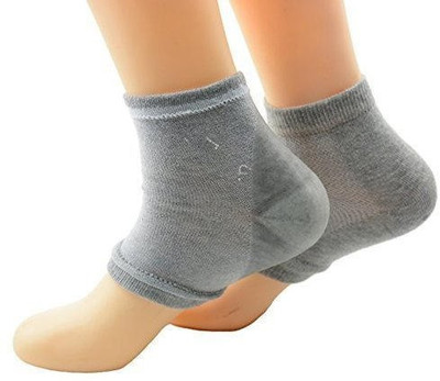 

LS Letsshop Silicon Gel Heel Socks Pad Heel Pain Relief For Heel Support Heel Support (, Grey