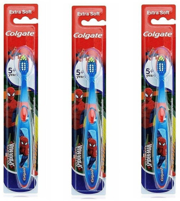 

Colgate kids spidermen brush Extra Soft Toothbrush(Pack of 3)