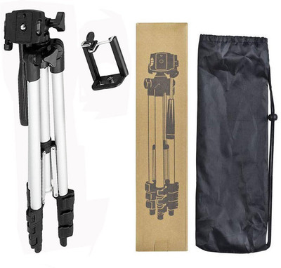 

BUY SURETY BEST BUY NEW METAL BODY TRIPOD WITH ANTI SLIP LEG SECTION SUPPORT PORTABLE TRIPOD FOR DSLR,CAMERA,TELESCOPE AND ALL SMARTPHONES Tripod(Silver & Black, Supports Up to 1500)