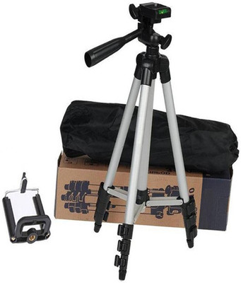 

lifemusic Tripod- Portable Adjustable Aluminum Lightweight Camera Stand With Three-Dimensional Head & Quick Release Plate For Video Cameras Tripod(black\silver, Supports Up to 1500 g)