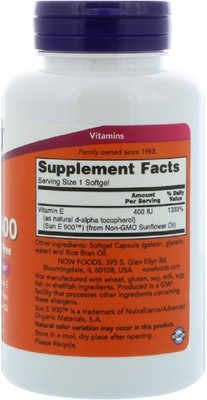 

Now Foods Sun-E 400, 120 Softgels(120 No)
