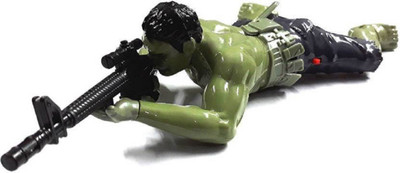 

Exaltedcollection Avengers Infinity War Super Hero Amazing Stealth Action Hulk Crawling with Gun, light and Music soundÂ For kids(Multicolor)