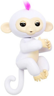 

Toy Mela White Fingerlings with Sound and Light with Clap Gestures with attached Key Hanging(Multicolor)