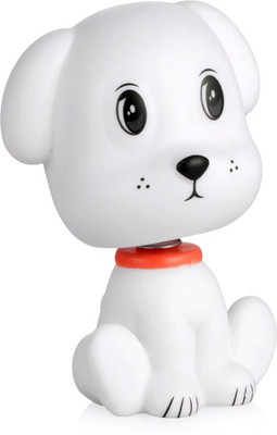 

Jholmaal Simulation Shaking Head Dog, Car Decor Nodding Puppy Bobble-head Toy Car Interior Dashboard Ornament (White) Dog Bobblehead Gag Toy(White)
