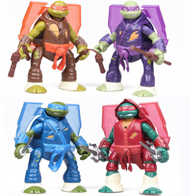 

Toy Mela TMNT Teenage Mutant Ninja Turtle 4 Pcs. / Set Raphael, Dontello, Leonardo, Michaelangelo 16-19 Cms. Action Figure With Multicolor LED Light On Chest(Multicolor)