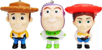 

Toy Mela Toy Story Buzz Lightyear, Woody, Jessie 3 pcs set action figure with hanging string 8-10 cms(Multicolor)