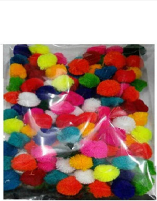 

BuyDBest Pom pom multicolor balls for crafts,decorations,jewellery making,accessories,bags pack of 100 multicolor balls