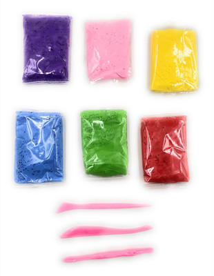 

24x7eMall Air Dry Clay Modeling Clay, Moulding Craft Clay, Super Light Clay Set for Kids and Teens with Tools, Creative Art DIY Crafts Clay Dough. (Pouch Set of 6)