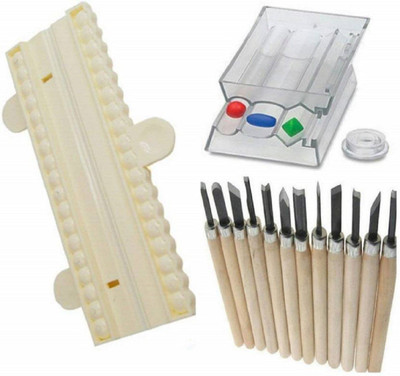 

craftistics Bead Roller, Beads Maker and 12 pcs Carving Tool for Terracotta Jewellery Making, Cake Decorating