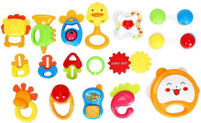 

WonderKart 15 Pices Cute & Sweet Baby Rattle(Multicolor)