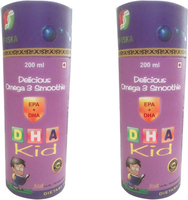 

Friska Pack Of 2 EPA+DHA Omega 3 Junior Kid Syrup Delicious Health & Nutrition Smoothie Drink Stage 2-12 year Age Group Children 200ml Mango Flavored Syrup(400 ml, Pack of 2)