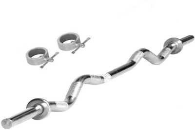

StepInnStore 'BEST QUALITY' 23mm Heavy Duty 3* ft. Curl Rod For Biceps And Triceps Weight Lifting Bar(Silver)