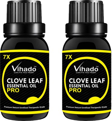 

Vihado Clove Essential Oil,7x Pro - 100% Pure & Organic, Natural, Undiluted for Aromatherapy, Hair Care, Skin Care & Natural Remedies (25 ml) (Pack of 2)(25 ml)