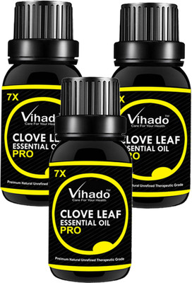 

Vihado Clove Essential Oil,7x Pro - 100% Pure & Organic, Natural, Undiluted for Aromatherapy, Hair Care, Skin Care & Natural Remedies - (15 ml) (pack of 3)(15 ml)