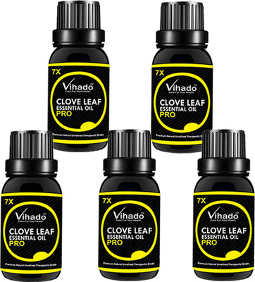 

Vihado Clove Essential Oil,7x Pro - 100% Pure & Organic, Natural, Undiluted for Aromatherapy, Hair Care, Skin Care & Natural Remedies - (20 ml) (pack of 5)(20 ml)