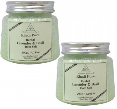 

Khadi Pure LAVENDER & BASIL BATH SALT -- 200GM (SET OF 2)(400 g)
