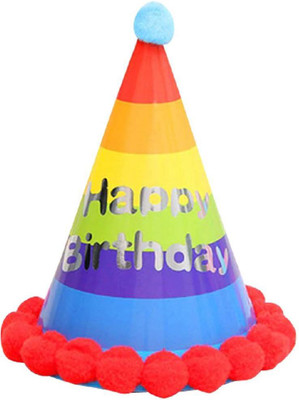 

SYGA Cute Happy Birthday Cap for Children , Kids for Birthday Party (Red)(Set of 1)