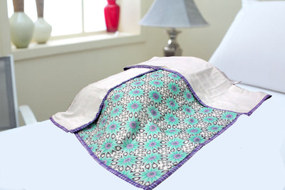 

Polka Floral  Dohar(Cotton, Light Blue