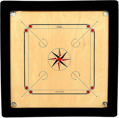 

kajal toys Carrom Board for Kids and Children with Coins Striker and Boric Powder, Brown 20 inch Carrom Board(Multicolor)