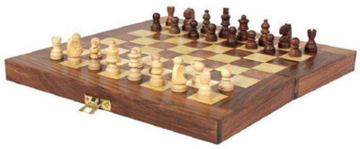

Global 15 X15 Chess fold able wooden 2 inch Chess Board (Multicolor) 15 inch Chess Board(Brown)