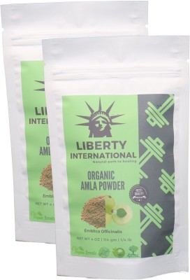 

LIBERTY INTERNATIONAL 100% Organic Amla Powder (Indian Gooseberry/Emblica Officinalis) for Face, Skin and Hair Care (2 x 114 gm) NT02(228 g)