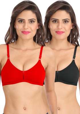 SONA M1020-RED-BLACK-75D Women T-Shirt Non Padded Bra(Red, Black)