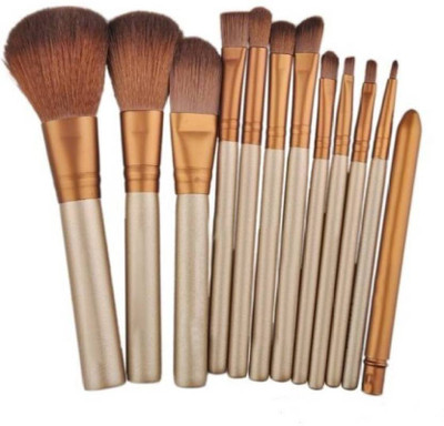 

UNIGESTION Cosmetic Makeup Brush Set - 12 Piece Piece Set With Storage Box(Pack of 12)