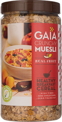 

GAIA Crunchy Muesli with real fruit. Burst of flavor in every bite. 1KG(1 kg, Plastic Bottle)