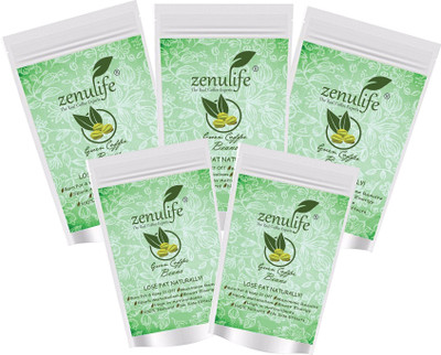 

zenulife Green Coffee Beans Decaffeinated & Unroasted Arabica Coffe Roast & Ground Coffee 100 GM Pack of 5 (500 GM) Instant Coffee 100(Pack of 5)