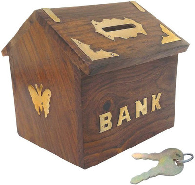 Doon Furniture House Mini piggy bank Coin Bank(Brown)