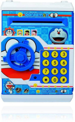 

Easy Way Toys Cartoon Printed Money Safe Kids Piggy Savings ATM Bank with Electronic Lock Coin Bank (Blue) / Coin Bank(Blue)