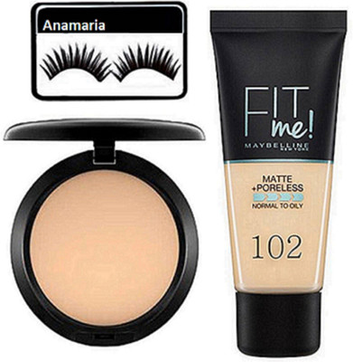 

anamaria Eyelashes & Maybelline Fit Me Foundation With Compact(Set of 3)