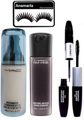 

Anamaria Eyelashes & Match Master Foundation & Moisture Infusion Face Serum With Eyeliner+Mascara(Set of 4)
