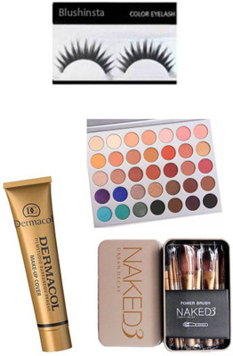 

blushinsta dermacol. shade palatte, naked3, eyelashes(Set of 4)