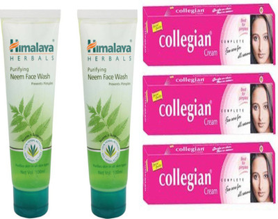 

Himalaya Herbals Purifying Neem Face Wash 100 ml pack 2 Collegian Ayurvedic Collegian Cream for All Types of Skin Problem, 20g (Dark Red) (60gm)(Set of 5)