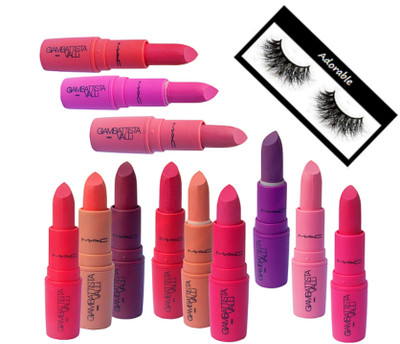 

Adorable eyelashes, mac giambattista lipstick(Set of 13)