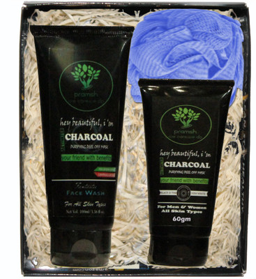 

PRAMSH Gift Pack Of Activated Charocal Peel Off Mask 60gm & Face Wash 100gm & Loofa (Pack of 3)(Set of 3)