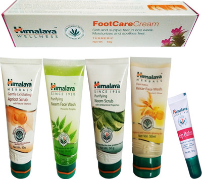 

Himalaya Foot Care Cream (50 g) & Gentle Apricot 50 g & Purifying Neem Scrub With Face Wash 50 ml Or Fairness Kesar Face Wash (50 ml) With Lip Care Balm ( Set Of 6)(Set of 1)