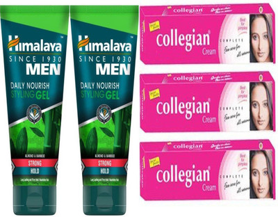 

Himalaya Men Daily Nourish Styling Gel 100 ml pack 2 with Collegian Ayurvedic Collegian Cream for All Types of Skin Problem, 20g (Dark Red) (60 gm) set of 5(Set of 5)