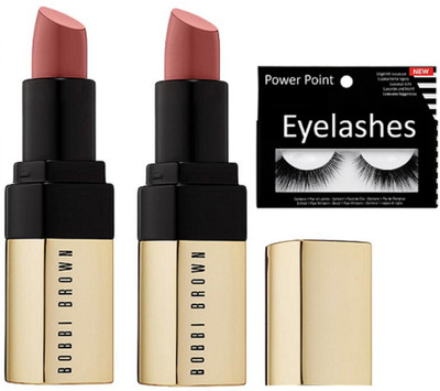 

POWER POINT eyelashes, bobbi brown nude shade lipstick set of 2(Set of 3)