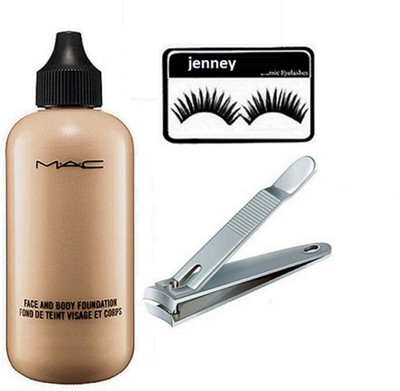 

jenney Eyelashes & Face And Body Foundation & Nail Cutter(Set of 3)