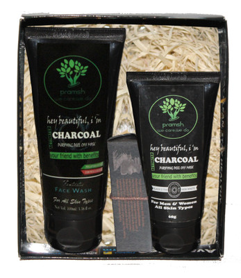

PRAMSH Gift Pack Of Activated Charcoal Soap 100gm & Face Wash 100gm & Peel Off Mask 100gm (Pack of 3)(Set of 3)