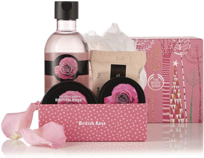 

The Body Shop British Rose Festive Picks Small Gift Set of Shower Gel, Body Butter, Body-Scrub and Soap and Bath Lilly special gifts for Special Occasion(Set of 5)