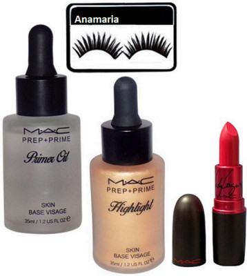 

anamaria Eyelashes & Prep+Prime Primer Oil & Highlight & Lipstick(Set of 4)