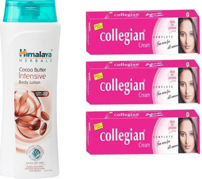

Himalaya Herbal Healthcare Cocoa Butter Body Lotion (100 ml) with Collegian Ayurvedic Collegian Cream for All Types of Skin Problem, 20g (Dark Red) Pack 3 (60gm) (set of 4)(Set of 4)