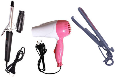

POCKETFRIENDIES COMBO SET OF DRYER,HAIR CURLER WITH COMB AND HAIR STRAIGHTENER(Set of 3)
