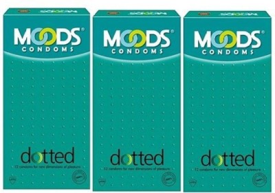 

Moods Dotted pack of [3, 36 S] Condom(Set of 3, 12S)